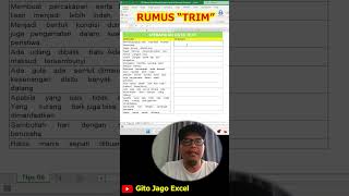 Rumus Trim untuk Merapikan Text  gitojagoexcel shorts [upl. by Akeim]