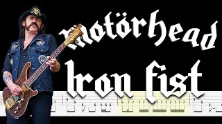 Motörhead – Iron Fist 🔴Bass Tabs  Notation ChamisBass chamisbass aceofspades basstabs [upl. by Leeban]