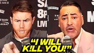 Canelo Alvarez BRUTALLY WARNS Oscar Dela Hoya At LIVE Press Conference [upl. by Airtened128]