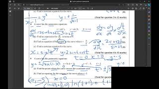 A Level Maths Exam Revision 2024 Parametric Equations 730pm 45 minutes lesson [upl. by Ames]