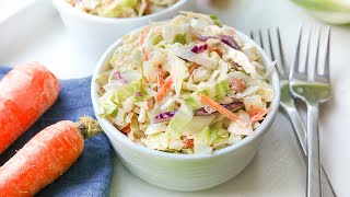 KETO COLESLAW amp DRESSING  THE BEST EASY LOW CARB COLESLAW RECIPE FOR KETO [upl. by Sundin]