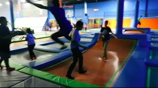 DROP KICKING KIDS AT THE TRAMPOLINE PARK [upl. by Eninahs624]