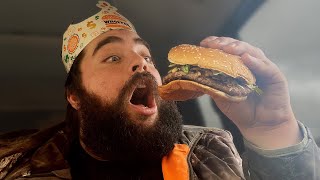 Burger King NEW Candied Bacon Whopper Review [upl. by Curnin]