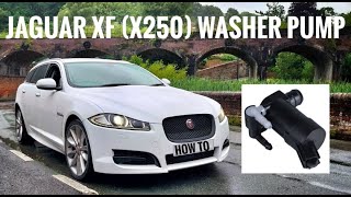 How To  Replace washer pump Jaguar XF X250 [upl. by Anairad]