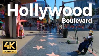 Hollywood Boulevard Walking Tour  Los Angeles California 4k Ultra HD 60fps – With Captions [upl. by Enoob]