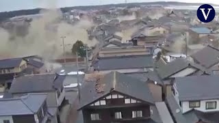 Así se vivió el momento del terremoto de Japón de 74 grados [upl. by Stratton]