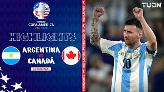 HIGHLIGHTS  Argentina vs Canadá  Copa América 2024  Semis  TUDN [upl. by Wrightson]