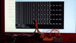 Raspberry Pi  Python  mxgxwMFRC522python  Dump RFID Tag data and detect card remove [upl. by Ellerrehs]