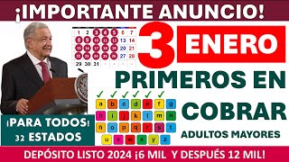 🔥 3 DE ENERO🔥FECHA DE PAGO PREPARADO A ENTREGAR 𝐀𝐌𝐋𝐎 𝐏𝐑𝐎𝐆𝐑𝐀𝐌𝐀 PAGOS 𝟔𝟓 𝐄𝐍𝐄𝐑𝐎 𝟐𝟎𝟐𝟒🎁 ADULTOS MAYORES [upl. by Yrohcaz322]