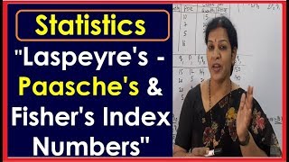 quotLaspeyres  Paasches amp Fishers Index Numbersquot Problems amp Solutions in Statistics [upl. by Dorice918]