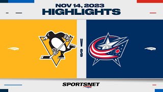 NHL Highlights  Penguins vs Blue Jackets  November 14 2023 [upl. by Ezirtaeb]