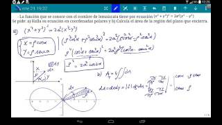 Lemniscata Área encerrada por integración doble con cambio de variable [upl. by Ssenav]