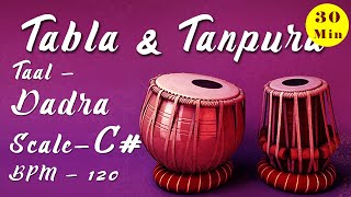 C Scale Tabla amp Tanpura  Taal  Dadra 6  BPM  120 [upl. by Leahcam]