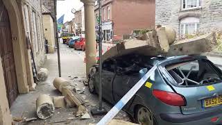 The aftermath of a crash in Langport South Somerset into the LangportArms [upl. by Dympha]