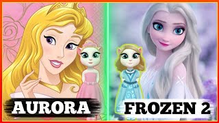 My Talking Angelam2  Frozen 2🥶 Vs Princess Aurora🩷  Cosplay [upl. by Adnoral881]