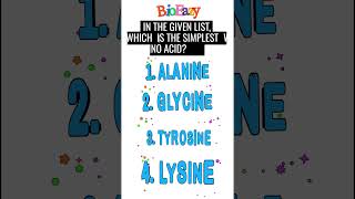 In the given list which is the simplest amino acid Alanine Glycinec Tyrosine Asparagine neet [upl. by Milah436]