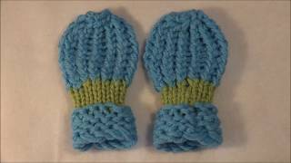 Mitonnes o guantes para bebe tejidos con telar knitting loom baby mittons [upl. by Arihsat540]