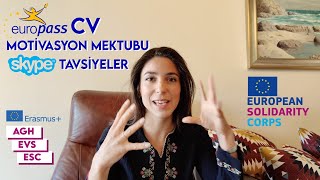 2 CVMOTİVASYON MEKTUBUSKYPE TAVSİYELERİ  Avrupa Gönüllülük Projeleri • AGHEVSESC [upl. by Anerrol]