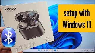 how to connect TOZO T6 wireless earbuds with windows 11 computer desktop laptop  sound settings [upl. by Serdna]