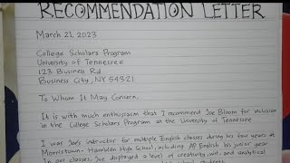 How to Write A Recommendation Letter for Students Step by Step  Writing Practices [upl. by Zerat]