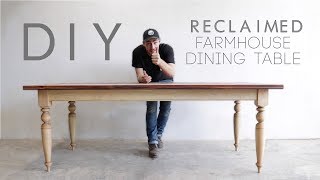 Building a Reclaimed Wood Top Dining Table  Modern Builds  EP 70 [upl. by Hibben]