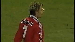 Manchester Utd v Middlesbrough 199900 BECKHAM GOAL [upl. by Matusow358]