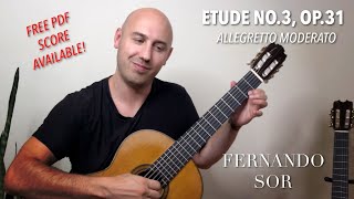 Sor  Op31 No 3 Allegretto Moderato  Classical Guitar Study  Played by Jonathan Richter [upl. by Eelasor121]