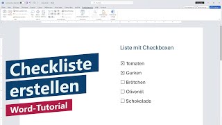 Checkliste erstellen zum Ausdrucken oder digitalen Ausfüllen – WordTutorial [upl. by Alra]