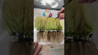 WATERCOLOR painting WITH fun ART challenge [upl. by Acissej]