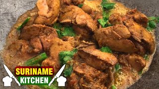 Surinaamse Kippenlevertjes In Kerriesaus  Surinamese Chicken Livers Curry Sauce  Suriname Kitchen [upl. by Doelling]