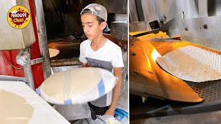 Yufka Bread Bakery  Brave 12 year Old boy Bake Yufka Tafton Bread in Iran  Persian Bread [upl. by Enirak948]