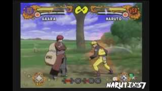 Naruto Ultimate Ninja 4 ENGLISH TS Gaaras SpecialsJutsus [upl. by Aihsoem]