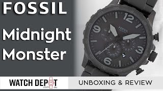 Fossil Nate Matte Black 50mm MultiFunction Watch  Unboxing amp Quick Look [upl. by Leroy]