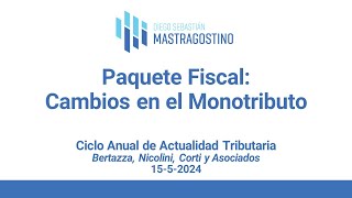 Monotributo nuevas escalas y reingreso al régimen según el quotPaquete Fiscalquot [upl. by Yliah75]