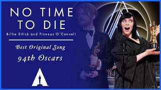 Billie Eilish and Finneas OConnells quotNo Time to Diequot Wins Best Original Song  94th Oscars [upl. by Anavas]