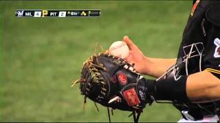 Brewers catcher Martin Maldonado knocks cover off ball literally HD [upl. by Particia]