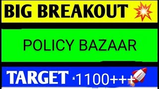 POLICY BAZAAR SHARE LATESR NEWS TODAYPOLICY BAZAAR SHARE TARGETPOLICY BAZAAR SHARE ANALYSIS [upl. by Amling]