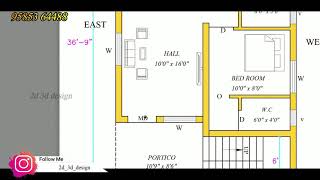 800sft North Facing Building house plan per vastu [upl. by Gael]