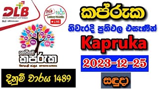 Kapruka 1489 20231225 Today Lottery Result අද කප්රුක ලොතරැයි ප්‍රතිඵල dlb [upl. by Arraik]