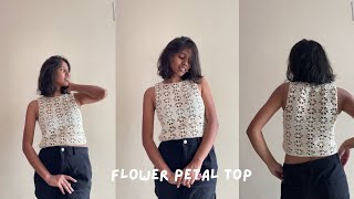 Crochet Flower petal top tutorial  beginner friendly [upl. by Thompson]