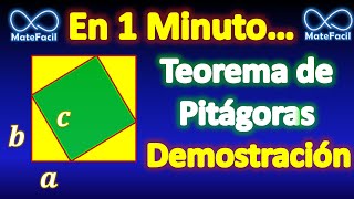 Teorema de Pitágoras DEMOSTRADO en 1 minuto [upl. by Damales]