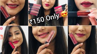 Matte Me Lipstick ₹150 Only 💋 11 Shades Lip Swatches  Naayaracom  Cherry’s World [upl. by Prebo]