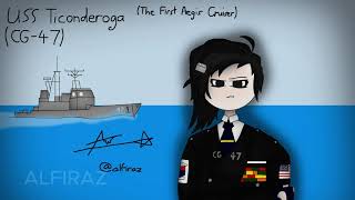 USS Ticonderoga CG47 human version  Warship speedpaint drawing speedpaint usnavy [upl. by Milly78]