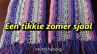 Haken  tutorial 579 Een tikkie zomer sjaal [upl. by Lohner193]