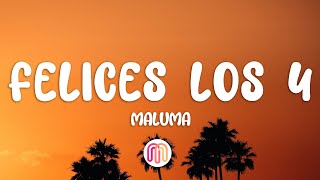 Maluma  Felices los 4 Official Lyrics Video [upl. by Lzeil586]