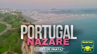 Nazare Portugal Tallest Waves in the world 4K Aerial Views [upl. by Ahsiadal]