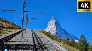 Cab Ride  Gornergrat Bahn Matterhorn Railway Zermatt Switzerland  Train Driver View  4K 60fps [upl. by Olraced455]