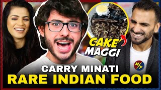 RARE INDIAN STREET FOODYUMMYY🤤 CARRYMINATI  REACTION [upl. by Notnilc]