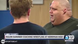 Olympic gold medalist Rulon Gardner the new wrestling coach at Herriman High [upl. by Retsof281]