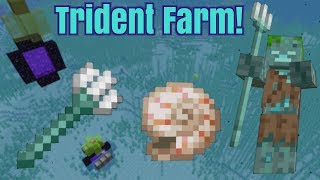 Simple Trident and Nautilus Farm CHECK description Minecraft [upl. by Latsyrk978]